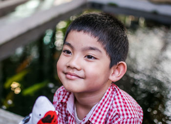 Portrait of cute boy smiling