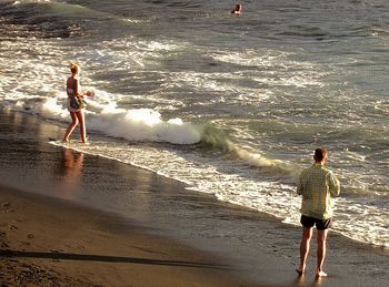 People enjoying at beach