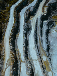 Full frame shot of snow covered road