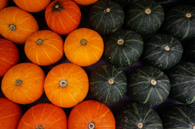 Full frame shot of pumpkins at market