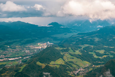 Aerial view of landscape against sky