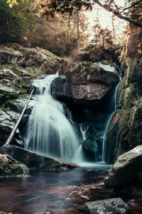 Scenic view of waterfall