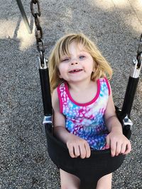 Portrait of cute girl in playground