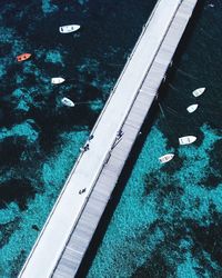 High angle view of broken swimming pool