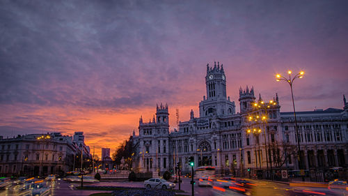 City street at sunset