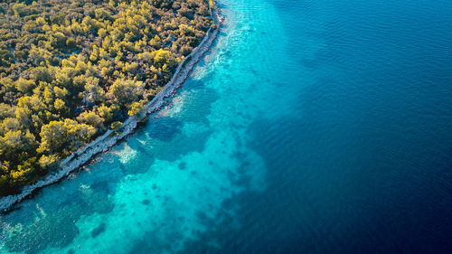 High angle view of sea