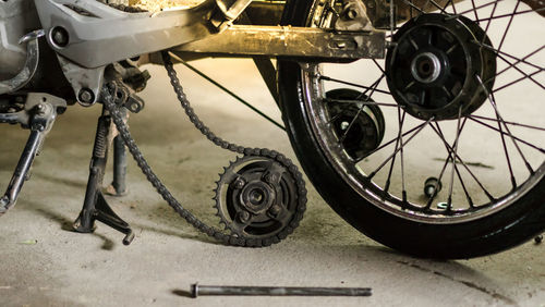 Close-up of bicycle wheel