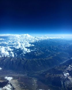 Aerial view of mountain range