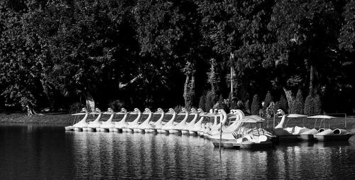 View of boats in lake