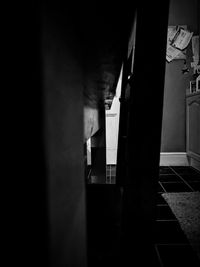 View of empty subway of building