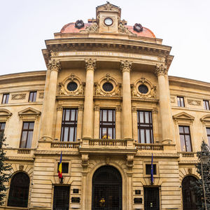 Low angle view of building against clear sky