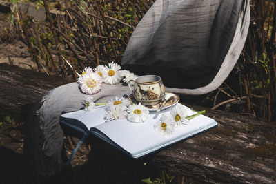 White flowers on table