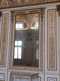 Low angle view of window in historic building