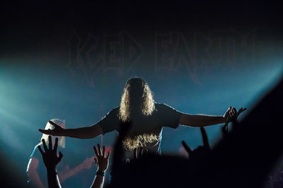 Rear view of people at music concert