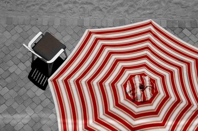 High angle view of telephone booth