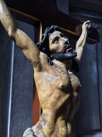 Low angle view of lion statue