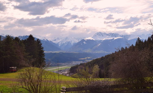 Scenic view of mountains against sky