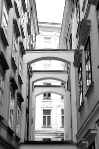 Low angle view of buildings against clear sky