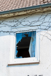 Low angle view of window on building