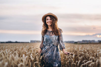 Woman standing in a field