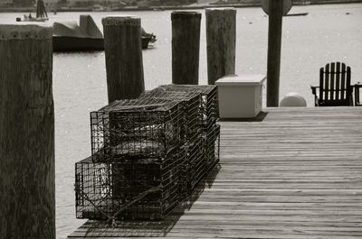 Wooden pier on sea