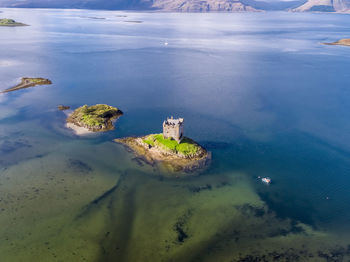 High angle view of island in sea