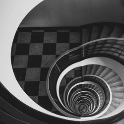 Directly below shot of spiral staircase