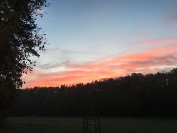 Scenic view of landscape against sky during sunset