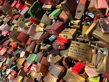 Full frame shot of padlocks