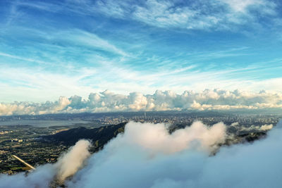 Panoramic view of city against sky