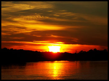 Scenic view of sunset over sea