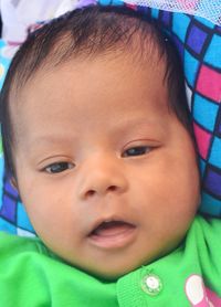 Close-up portrait of cute baby