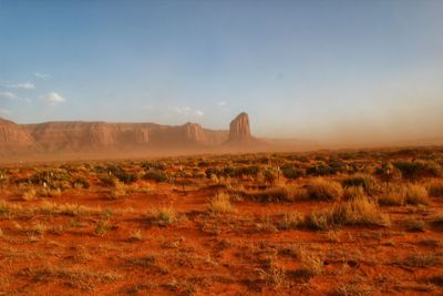 Scenic view of desert against sky