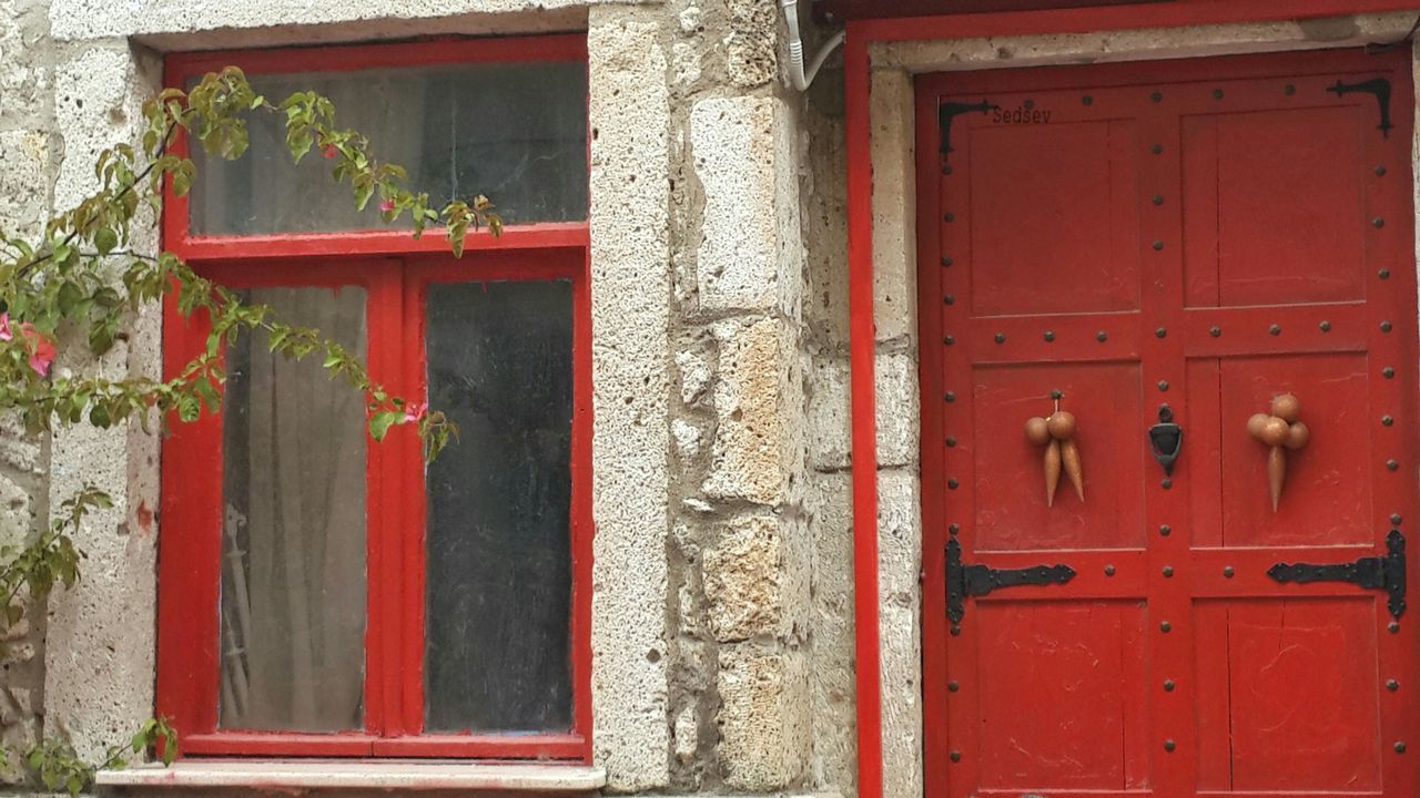 built structure, architecture, door, red, closed, safety, protection, old, security, residential structure, wood - material, day, outdoors, no people, close-up, run-down, deterioration, exterior