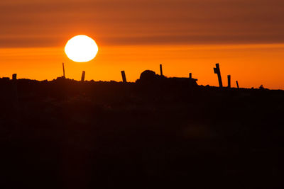 Silhouette landscape at sunset