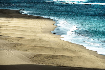 Scenic view of beach by sea