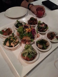 Close-up of salad served in plate