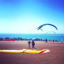 Silhouette of people on beach