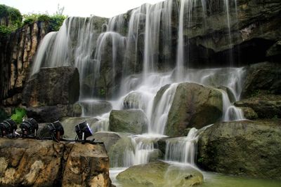 Scenic view of waterfall