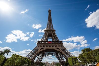 Low angle view of eiffel tower