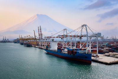 Cranes at harbor