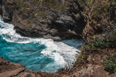 Rock formation on sea shore