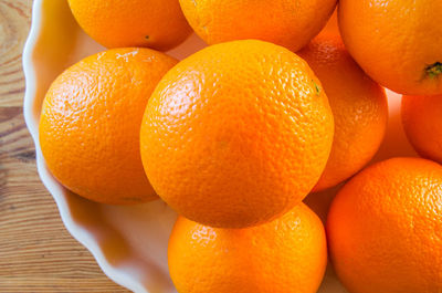 High angle view of orange fruits