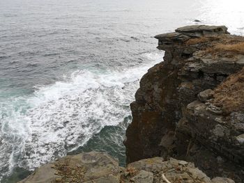 Rock formation on sea shore