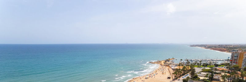 High angle view of sea against sky