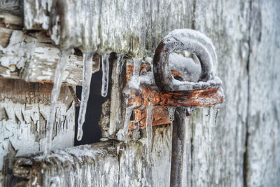 Close-up of old weathered wooden wall