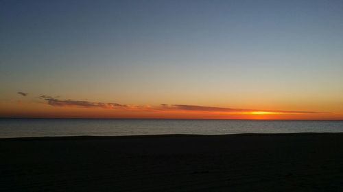 Scenic view of sea at sunset