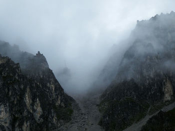 Mountains wrapped in clouds