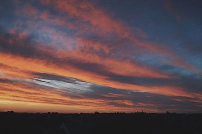 Scenic view of dramatic sky during sunset