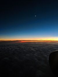 Scenic view of landscape against sky at night